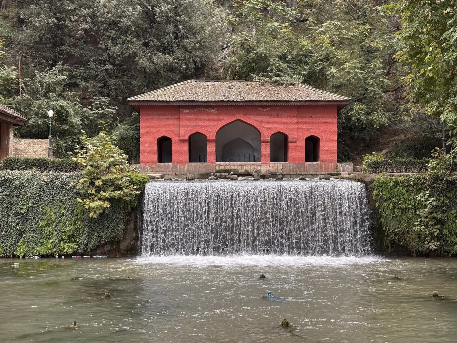 A man-made waterfall, Achabal Garden, Jammu and Kashmir
