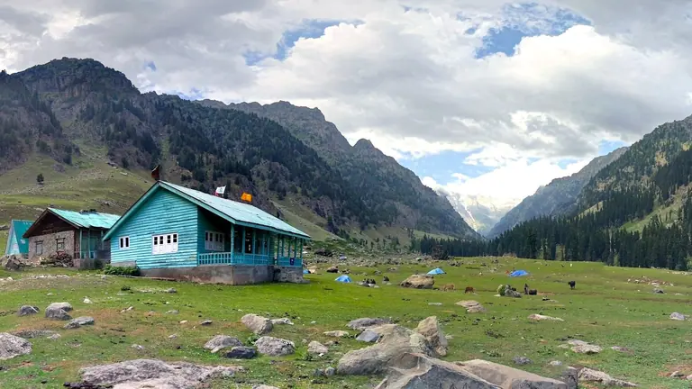 Campsite at Liddarwat on Tarsar trek in Jammu&Kashmir India