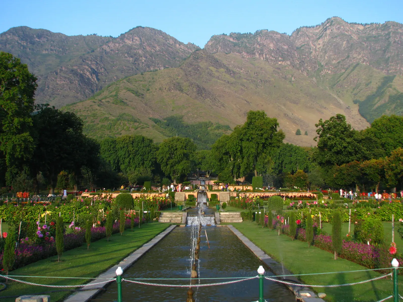 Kashmir valley in April: spring, tulips and blossom